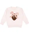 Sweet Wink Bow Football Patch Sweatshirt In Neutral