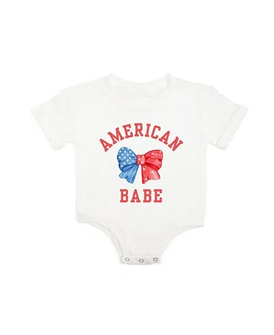 Sweet Wink Girls' American Babe Short Sleeve Romper - Baby In White