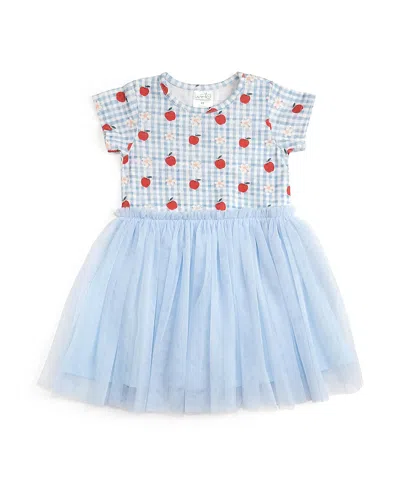 Sweet Wink Girls' Apple Gingham Short Sleeve Tutu Dress - Little Kid, Big Kid In Blue