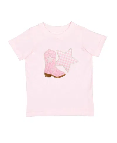 Sweet Wink Girls' Bandana Cowgirl Patch Western Short Sleeve T-shirt - Big Kid In Pink