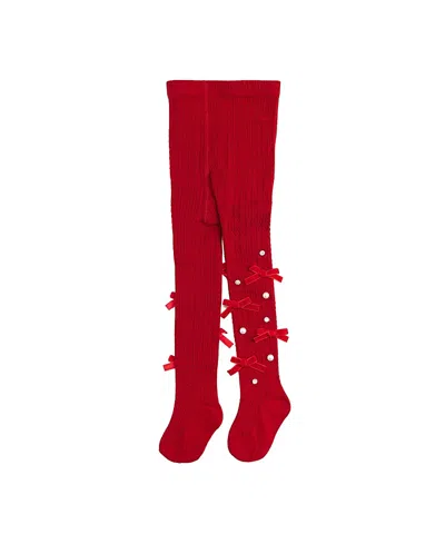 Sweet Wink Kids'  Ruby Red Bedazzled Tights In Animal Print