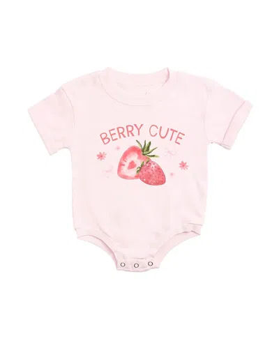 Sweet Wink Girls' Berry Cute Strawberry Short Sleeve Romper - Baby In Pink