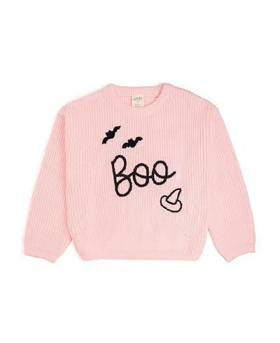Sweet Wink Girls' Boo Bat Halloween Knit Sweater - Baby In Pink