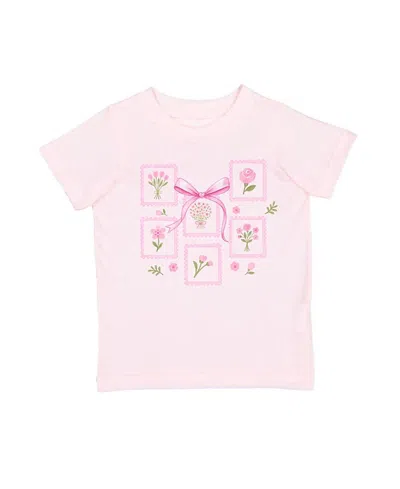 Sweet Wink Girls' Bouquet Bow Short Sleeve T-shirt - Baby, Little Kid In Pink