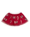 Sweet Wink Girls' Candy Cane Coquette Sequin Christmas Tutu Skirt - Baby In Red