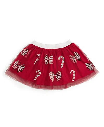 Sweet Wink Girls' Candy Cane Coquette Sequin Christmas Tutu Skirt - Baby In Red