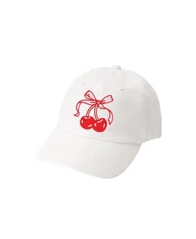 Sweet Wink Girls' Cherry Coquette Patch Baseball Hat - Little Kid, Big Kid In White