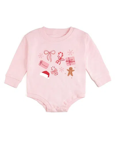 Sweet Wink Girls' Christmas Fun Long Sleeve Romper - Baby In Pink