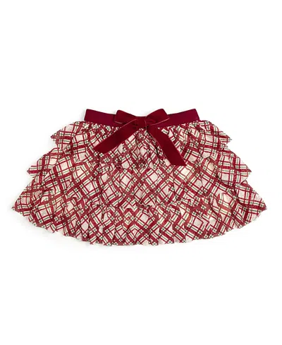 Sweet Wink Girls' Christmas Plaid Bow Tiered Tutu - Baby In Burgundy
