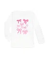 Sweet Wink Girls' Coquette Bow Doodle Long Sleeve T-shirt - Baby In White