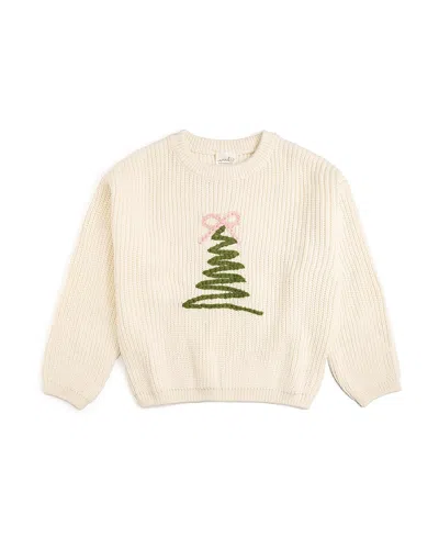 Sweet Wink Girls' Coquette Christmas Tree Knit Sweater - Baby, Little Kid In Brown