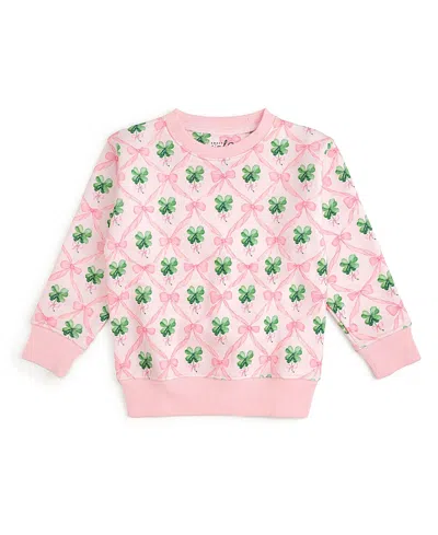 Sweet Wink Girls' Coquette Clover St. Patrick's Day Sweatshirt - Baby, Little Kid In Pink