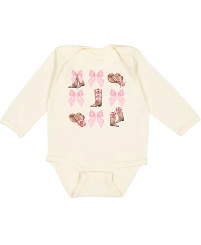 Sweet Wink Girls' Coquette Cowgirl Long Sleeve Bodysuit - Baby In Natural
