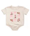 Sweet Wink Girls' Coquette Cowgirl Short Sleeve Romper - Baby In Natural