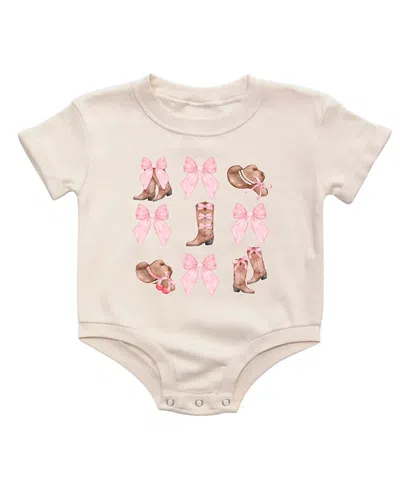 Sweet Wink Girls' Coquette Cowgirl Short Sleeve Romper - Baby In Natural
