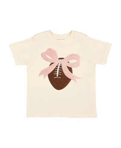 Sweet Wink Girls' Coquette Football Patch Short Sleeve T-shirt - Baby In Neutral