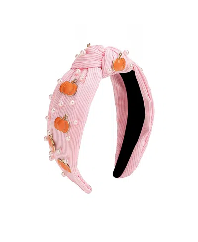Sweet Wink Girls' Coquette Pumpkin Gemstone Headband - Little Kid, Big Kid In Pink
