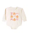 Sweet Wink Girls' Coquette Pumpkin Long Sleeve Romper - Baby In Neutral