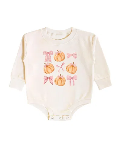 Sweet Wink Girls' Coquette Pumpkin Long Sleeve Romper - Baby In Neutral