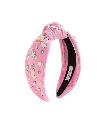 Sweet Wink Girls' Cowgirl Cutie Western Gemstone Headband - Little And Big Kid In Pink