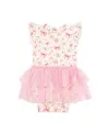 Sweet Wink Girls' Ditsy Floral Short Sleeve Tutu Bodysuit - Baby In Multicolor