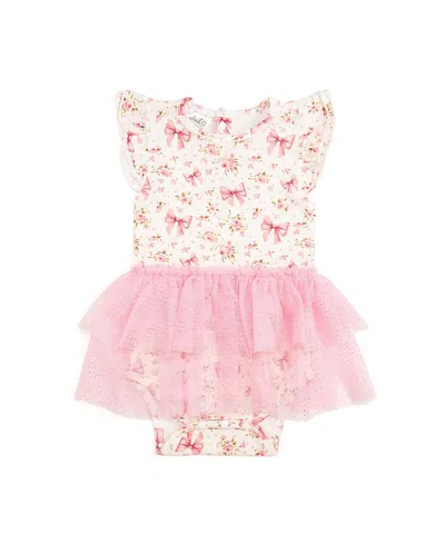 Sweet Wink Girls' Ditsy Floral Short Sleeve Tutu Bodysuit - Baby In Multicolor