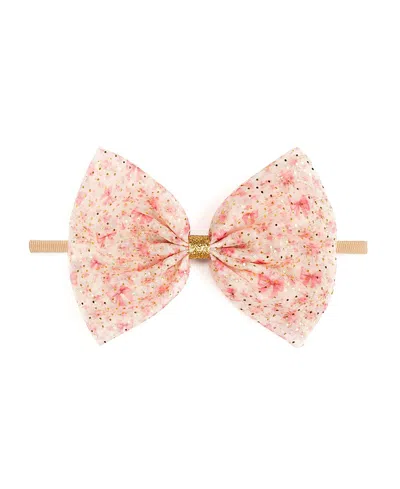 Sweet Wink Girls' Ditsy Floral Tulle Bow Baby Headband - Baby In Multicolor
