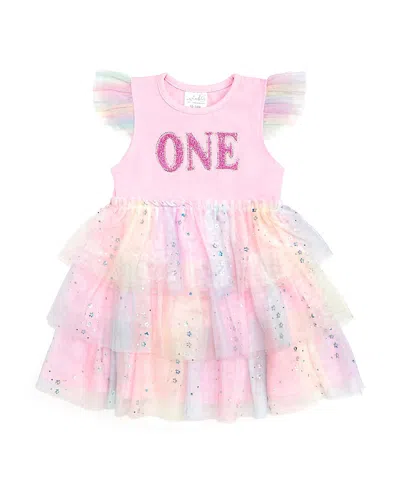 Sweet Wink Girls' First Birthday Fairy Dust Short Sleeve Tutu Dress - Baby In Multi