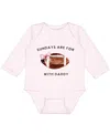Sweet Wink Girls' Football With Daddy Long Sleeve Bodysuit - Baby In Pink