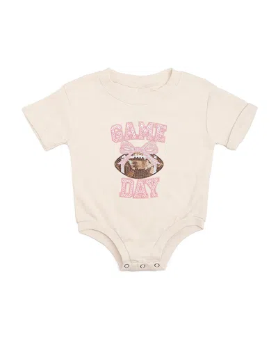Sweet Wink Girls' Game Day Sequin Patch Short Sleeve Romper - Baby In Gray