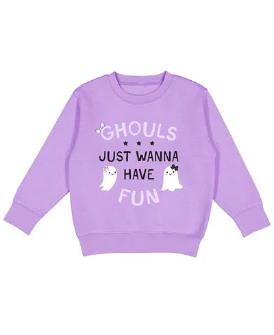 Sweet Wink Kids' Girls' Ghouls Just Wanna Have Fun Halloween Sweatshirt - Baby In Purple