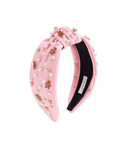 Sweet Wink Girls' Gingerbread Christmas Gemstone Headband - Little Kid, Big Kid In Pink
