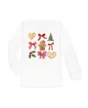 Sweet Wink Girls' Gingerbread Cutie Christmas Long Sleeve T-shirt - Baby, Little Kid In White