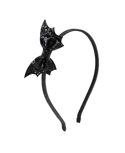 Sweet Wink Girls' Glitter Bat Halloween Bow Headband - Little Kid, Big Kid In Black