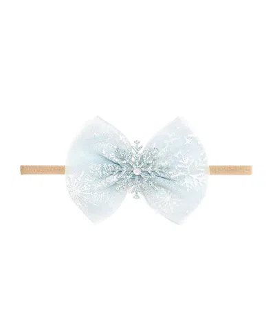 Sweet Wink Girls' Glitter Snowflake Bow Baby Headband - Baby In Blue
