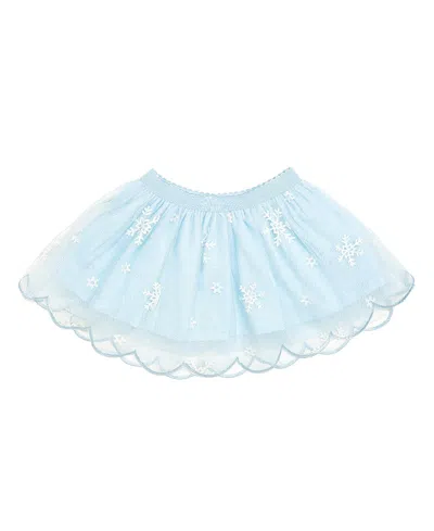 Sweet Wink Girls' Glitter Snowflake Scalloped Tutu Skirt - Baby, Little Kid, Big Kid In Blue