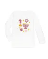Sweet Wink Girls' Hanukkah Doodle Long Sleeve Shirt - Baby In White