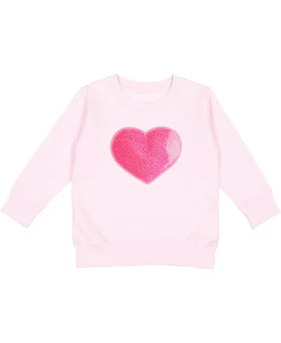 Sweet Wink Girls' Heart Sequin Patch Sweatshirt - Baby, Little Kid, Big Kid In Pink