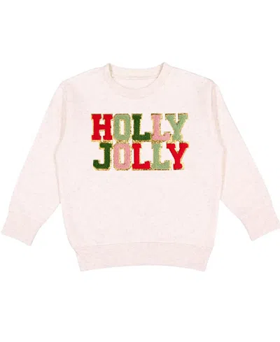 Sweet Wink Girls' Holly Jolly Patch Christmas Sweatshirt - Little Kid, Big Kid In Natural