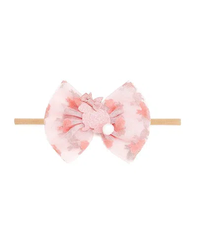 Sweet Wink Girls' Honey Bunny Easter Tulle Bow Baby Headband - Baby In Neutral