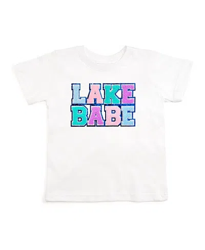 Sweet Wink Girls' Lake Babe Patch Short Sleeve T-shirt - Little Kid, Big Kid In White