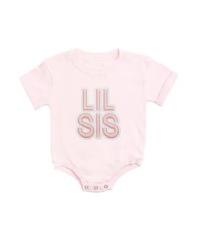 Sweet Wink Girls' Lil Sis Embroidered Patch Short Sleeve Romper - Baby In Multi