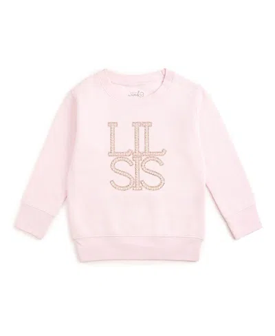 Sweet Wink Girls' Lil Sis Pearl Patch Sweatshirt - Baby, Little Kid In Pink