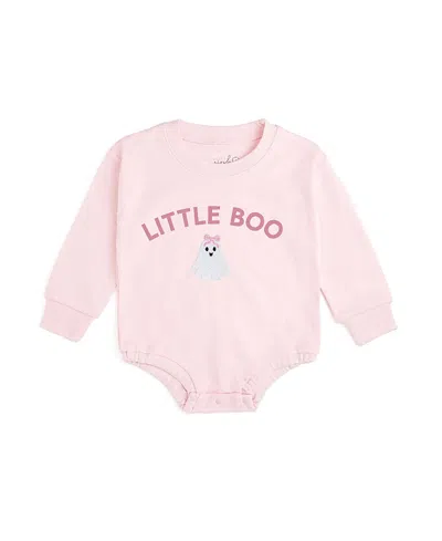 Sweet Wink Girls' Little Boo Patch Halloween Long Sleeve Romper - Baby In Pink