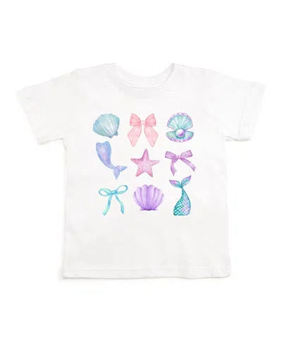 Sweet Wink Girls' Mermaid Cutie Short Sleeve T-shirt - Baby In White