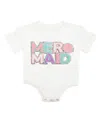 Sweet Wink Girls' Mermaid Patch Short Sleeve Romper - Baby In White