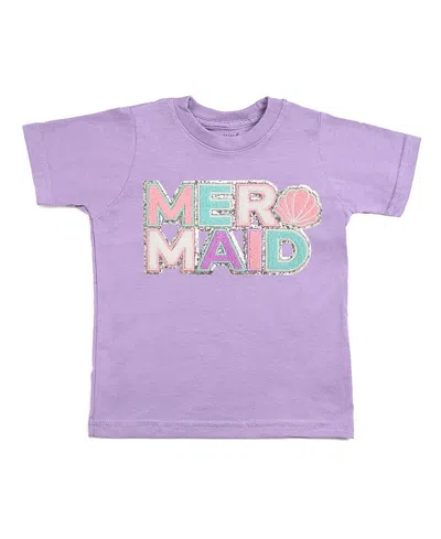 Sweet Wink Girls' Mermaid Patch Short Sleeve T-shirt - Little Kid, Big Kid In Lavender