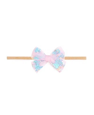 Sweet Wink Girls' Mermaid Sequin Bow Headband - Baby In Pink