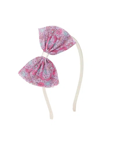 Sweet Wink Kids' Girls' Mermaid Splash Tulle Bow Headband In Pink