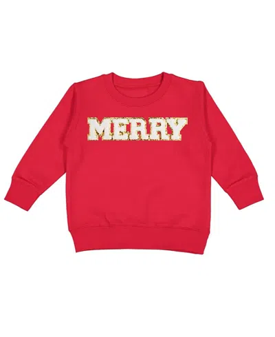 Sweet Wink Girls' Merry Patch Christmas Sweatshirt - Little Kid, Big Kid In Red
